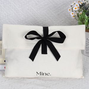 Hoge Kwaliteit Custom Katoenen Envelop Stofzak Recyclebaar Canvas Kleding Kussenschoen Handtas Verpakking Cover Tas Met Lint <span class=keywords><strong>Logo</strong></span> - Product Image 1
