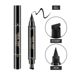 2 In1 Eyeliner Stempel Tweekoppige Seal Liquid Pencil Waterdicht Blijvende Ondersteuning Tattoo Driehoek Seal Eye Liner Eye Make-Up tool