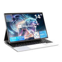 Laptop Bisnis Layar Sentuh IPS 14-Inci Intel N95 Quad-Core 1.7GHz 512GB SSD 16GB DDR4 Windows 11 Pendingin Berkinerja Tinggi