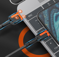 Câble de charge et de transfert de données 2-en-1 anti-casse et durable de 1 mètre avec blocs de couleur pour téléphone