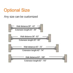 HB tige télescopique de salle de bain réglable de haute qualité en gros <span class=keywords><strong>tringle</strong></span> à <span class=keywords><strong>rideau</strong></span> de douche semi-circulaire en métal muet pour le salon - Product Image 6