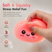 Jouet Squishy LED Lumineux en Vinyle en Forme de Boulette, Anti-Stress Rigide et Capsule d'Humeur Colorée, Prêt pour la Vente en Gros