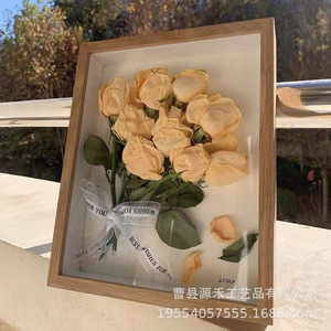 <b>Wooden</b> dried flower <b>picture</b> <b>frame</b>, hollow storage, DIY 3D handmade display stand, clay artwork <b>picture</b> <b>frame</b> manufacturer - Product Image 3