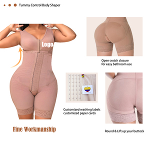 Shapewear <span class=keywords><strong>haute</strong></span> compression Body sculptant <span class=keywords><strong>Silhouette</strong></span> en sablier 3 niveaux de crochets Compression de la <span class=keywords><strong>taille</strong></span> Rehaussement des fesses Fagas Colombie - Product Image 2