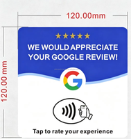 Porte-cartes NFC transparent en acrylique de 12 cm pour la collecte d'avis Google, compatible avec les lecteurs RFID ISO14443A 1356 MHz