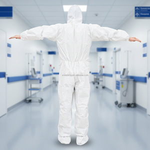Robe d'isolation monobloc jetable économique (vêtements de travail) avec membrane respirante à capuche Qualité sans pied garantie - Product Image 3