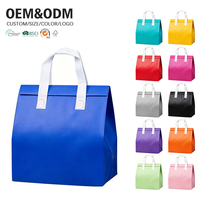 Sac isotherme en aluminium pour livraison de repas et boissons chaudes/froides, sac de livraison non tissé imperméable et isolé pour restaurants