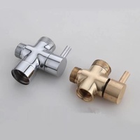 Robinet de dérivation en T à 3 voies en chrome poli, interrupteur de bras de pomme de douche, style traditionnel, accessoires de salle de bain en plastique