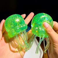 Jouets promotionnels Méduse en maltose, jouets sensoriels anti-stress à paillettes à remontée lente pour enfants, balles à presser sensorielles