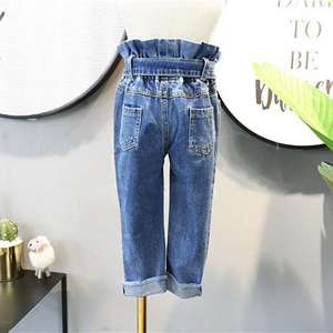 Pantalones para Niñas, Pantalones Vaqueros de Moda con Lazo y Cintura Alta, Ropa Infantil Otoño 2019, Pantalones de Mezclilla para Bebés - Product Image 3