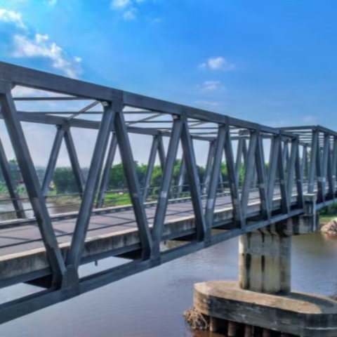 Prefab Modular Steel Truss Highway Bridge Construction Drilling Heavy Galvanized Steel Structures Bridge System Factory Sale