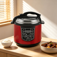 Cuisinière électrique multifonctionnelle programmable 8-en-1 de 1000 W avec écran numérique LED, commande à une touche, cuve intérieure antiadhésive