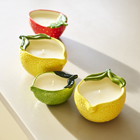 Bougie parfumée en céramique personnalisée en petite quantité, forme de fruit, citron, fraise, été, bord de mer, usine