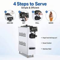 Nouvelle machine à glace molle commerciale 12L/H, mini sorbetière avec pompe à air, fonction de pré-refroidissement, en acier inoxydable 304 pour comptoir