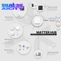 2026 AICITY Hub passerelle Matter Zigbee pour domotique, compatible Alexa Google Home, contrôle vocal et par application, port Ethernet LAN, Thread
