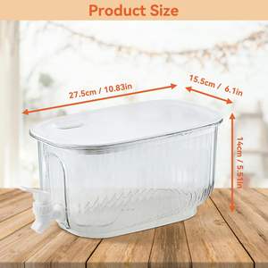 Dispensador de Bebidas de Plástico con Grifo para Bebidas Frías, Jugos de Frutas, Uso en Cocina, Diseño Moderno Moldeado por Inyección, Tapa Abatible Antipolvo - Product Image 3