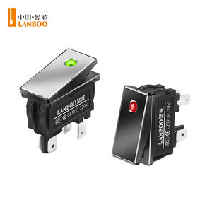 LANBOO 28毫米 * 10.5毫米16A个人电脑摇臂开关，带家用电器和办公设备用发光二极管 - Product Image 1