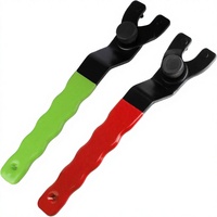 Clé à molette réglable verte+rouge |   Clé pour meuleuse d'angle en acier allié, en forme de C, 7-1/4 pouces, 1/2 pouce, 1-1/4 pouces, réglable