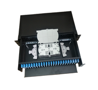 Panel Patch Suplai Luar Ruangan Teroptimasi 24 Core OTB FTTH ST LC SC FC 19-inci untuk Pemasangan di Dinding/Rak untuk Kotak Terminal Serat Optik