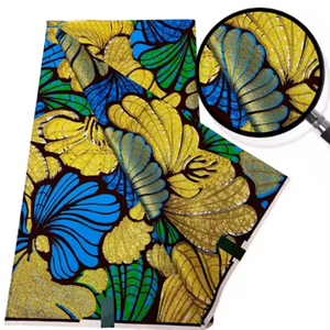 Nouveauté Tissu Jersey Sergé Africain en Coton Peigné Or Wax 100% Respirant pour Filles et Garçons - Product Image 5