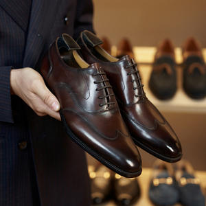 Chaussures Oxford en cuir véritable de qualité supérieure, bout carré, pour hommes, classiques, formelles, pour affaires, mariage, respirantes, antidérapantes, légères - Product Image 6