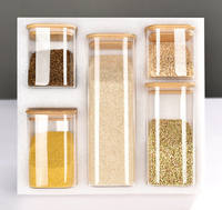 Bocaux de conservation alimentaire en verre carrés avec couvercles Parfaits pour les pâtes, les biscuits, les noix, le café, les céréales, la farine Organisez votre cuisine et votre garde-manger