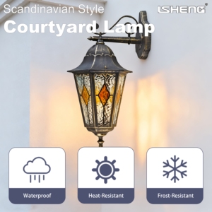 Châu Âu-Phong Cách Mô Hình Cổ Nhôm Kính Pin-Powered Điều Khiển Từ Xa Thay Đổi Độ Sáng LED Tường Cho Biệt Thự Sân Vườn Bên Ngoài - Product Image 2