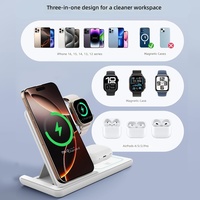 Nouveaux écouteurs pour téléphone, montre connectée, support de téléphone pliable, chargeur sans fil 3-en-1, modèle D27 3W pour appareils, de chez Amazon