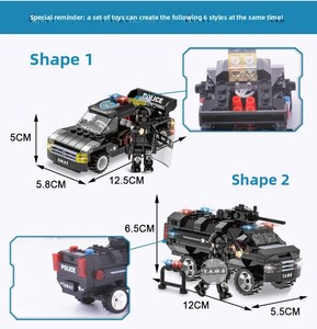 Venta al por mayor juguetes niños ciudad <span class=keywords><strong>SWAT</strong></span> coche de policía 1 en 6 modelo de avión deformable conjunto de bloques de construcción - Product Image 4