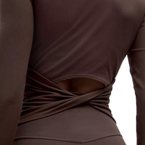 Top de Yoga Personalizable de Manga Larga con Cuello Redondo, Ajustado, Apto para Ropa Deportiva en Entrenamientos, Top de Yoga, Camiseta sin Mangas para Mujer - Product Image 4