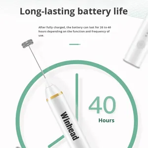 Yumurta Çırpıcı Süt Köpürtücü 2'si 1 Arada 3 Hızlı Ayarlanabilir El Mikseri Evde Kullanım Şarj Edilebilir Pil Çırpıcı Klasik Tasarım - Product Image 3