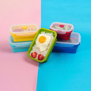 350ml 500ml 800ml 1200ml Ecológico Colorido Silicona Apilable Fiambrera Contenedores de almacenamiento de alimentos - Product Image 4