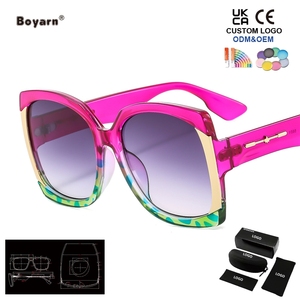Gafas de Sol Cuadradas Grandes Retro Clásicas Boyarn para Mujer, Protección UV400, Lentes de Sol - Product Image 1