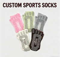 Chaussettes de sport antidérapantes à cinq doigts essentielles, couleurs personnalisées, logo personnalisé, chaussettes de sport rembourrées pour le yoga, le pilates et les entraînements d'hiver en salle