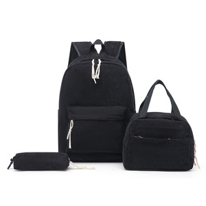 New Unisex Lightweight Corduroy Waterproof School <b>Backpack</b> with Stylish Zipper 20-36L Capacity Includes Pencil Case & Lunch Bag - Product Image 5