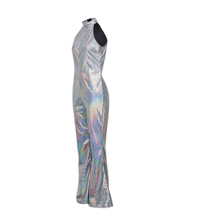 <span class=keywords><strong>Tuta</strong></span> Hippie - Costume Sexy <span class=keywords><strong>Argento</strong></span> Scintillante per Halloween, Feste Cocktail, Spettacoli Teatrali, Stile Moda, Costume da Discoteca - Product Image 2