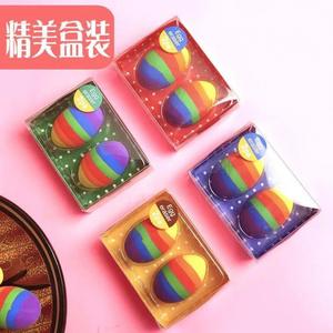 Yumurta silgi büyük 2 paket katı yumurta silgi sevimli paskalya yumurta gökkuşağı kurşun kalem silgisi toptan - Product Image 2