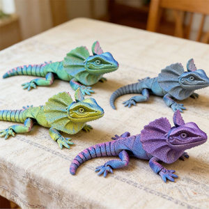 Frilled Lizard Animal Figurine Lizard <b>Toy</b> Realistic Reptile Figures <b>for</b> Decoration <b>Science</b> Education Prank Props - Product Image 2