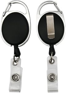 Portabadge Retrattile Resistente con Moschettone e Anello Portachiavi per Badge Identificativo, Ideale per Ufficio, Infermieri, Regalo, Spedizione Rapida - Product Image 2