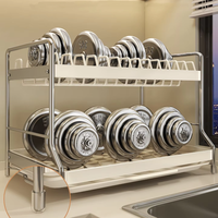 Egouttoir à vaisselle en métal multifonctionnel pour la cuisine Support de rangement pour comptoir et bol pour la maison