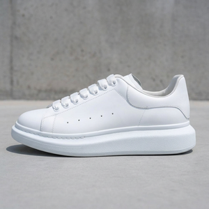 Baskets blanches surdimensionnées, vente directe d'usine, respirantes, légères, chaussures de mode pour hommes, imprimé léopard, dessus en PU - Product Image 5