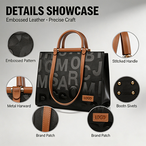 Sac fourre-tout gaufré grande capacité personnalisé en gros avec faible quantité minimale de commande, nouveau sac à main de luxe 2026, sac à bandoulière pour femme - Product Image 2