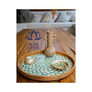 2024 plateau en rotin mosaïque maison salon Table basse plateau à thé stockage - Product Image 1