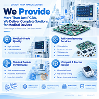 PCBA Monitor Pasien Portabel untuk Perawatan di Rumah, Perakitan PCB Medis Ringkas dengan Konektor Gold Finger, Pabrik OEM SMT