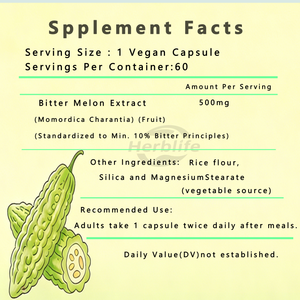 Capsules d'extrait de melon amer végétalien de haute qualité OEM - Complément alimentaire naturel à base de plantes pour favoriser des niveaux de glycémie sains - Product Image 2