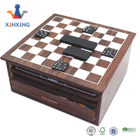 Backgammon Ludo — jeu de dames en bois, 15 en 1, société, Poker, dominos, Mikado, nouveauté