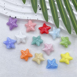 Cuentas de cerámica de estrella de mar con esmalte floral de alta temperatura - Materiales de joyería de moda hechos a mano y procesados en horno para bricolaje y cadenas para teléfono - Product Image 2