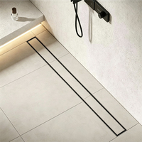 Grille de drainage linéaire rectangulaire de luxe moderne en acier inoxydable 304/316L amovible sur mesure pour cuisine d'hôtel