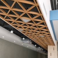 Panneau de plafond en grille d'aluminium à cellules ouvertes, grille ventilée ignifuge, classe de résistance au feu, grille métallique insonorisante pour centre commercial