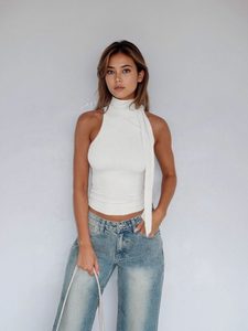 Camisetas <span class=keywords><strong>sin</strong></span> Mangas para <span class=keywords><strong>Mujer</strong></span>, Estilo Informal, con Botones, <span class=keywords><strong>sin</strong></span> Costuras, Acanaladas, Modernas, Bonitas, <span class=keywords><strong>sin</strong></span> Mangas, de Verano, a la Moda - Product Image 5